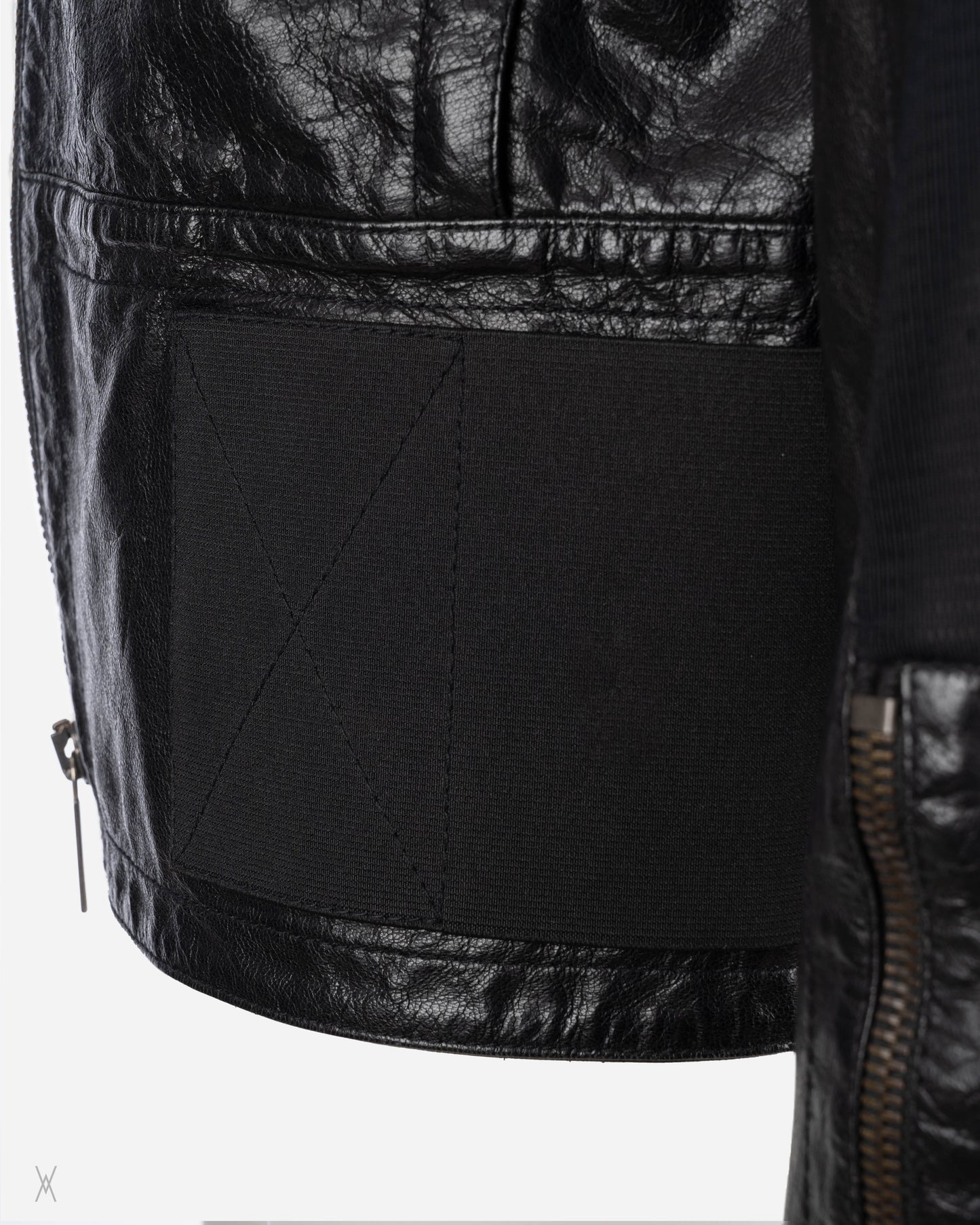 Dirk Bikkembergs Leather Mesh Patched Jacket