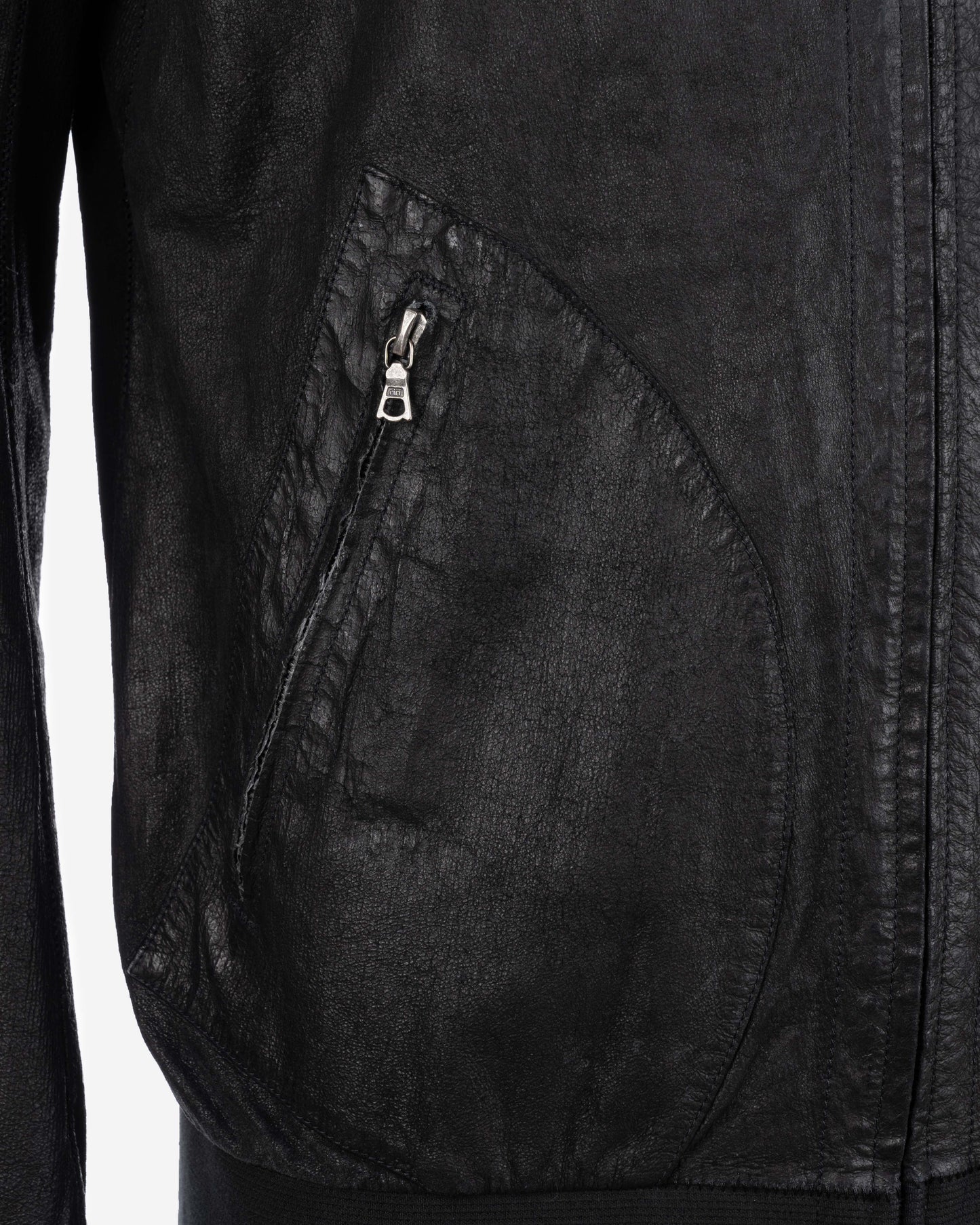 Thumbhole Leather Jacket