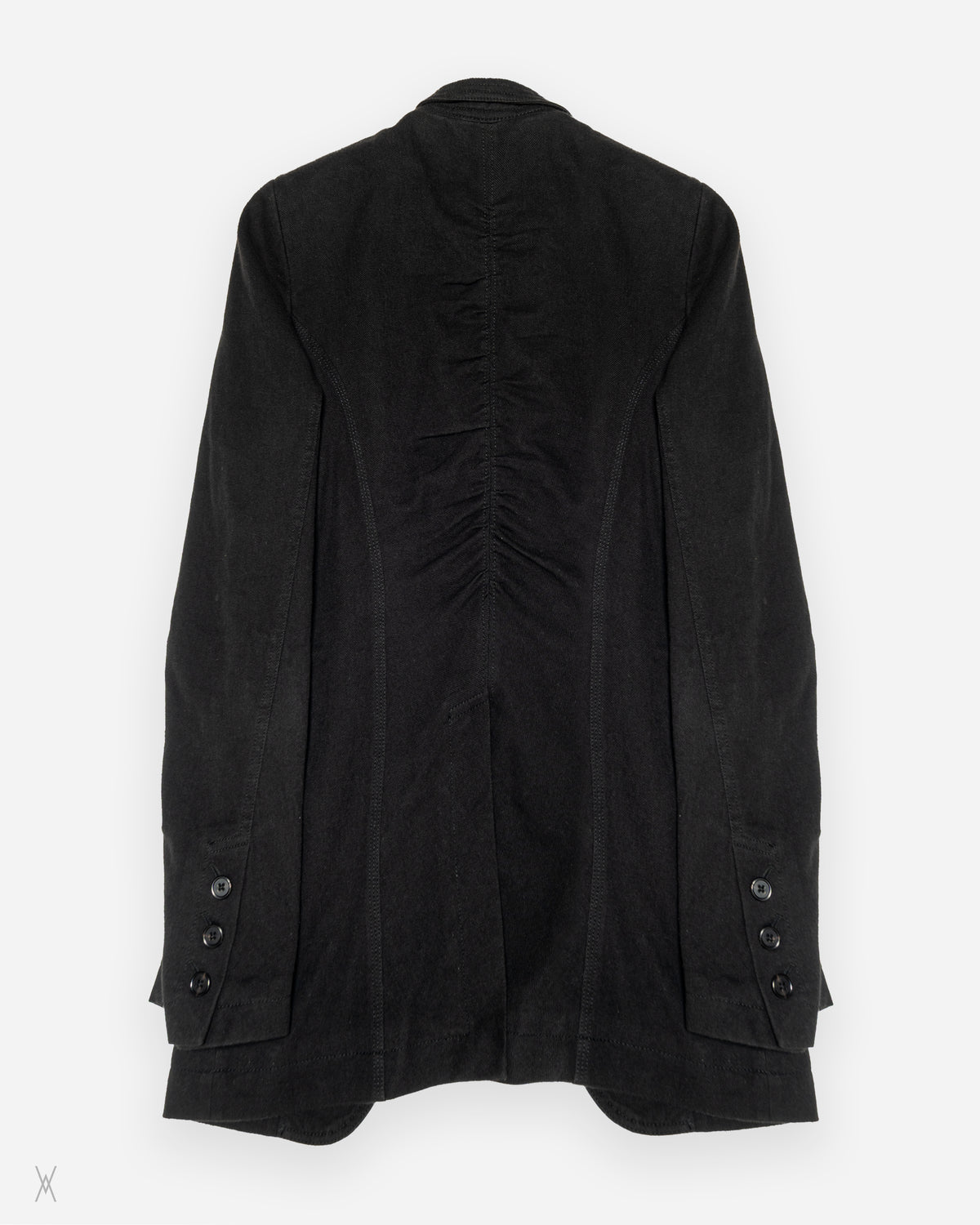 Ann Demeulemeester Ruched Back Cotton Blazer / (S)