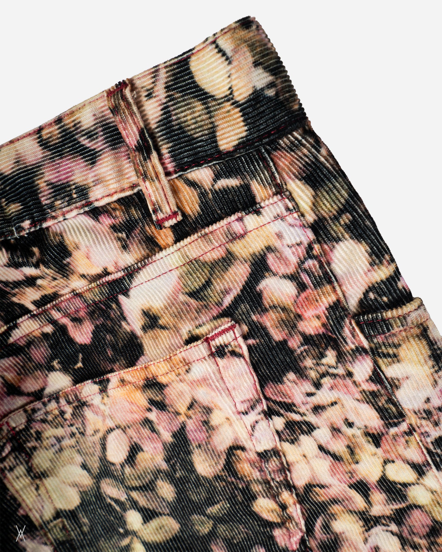 Floral print corduroy trousers