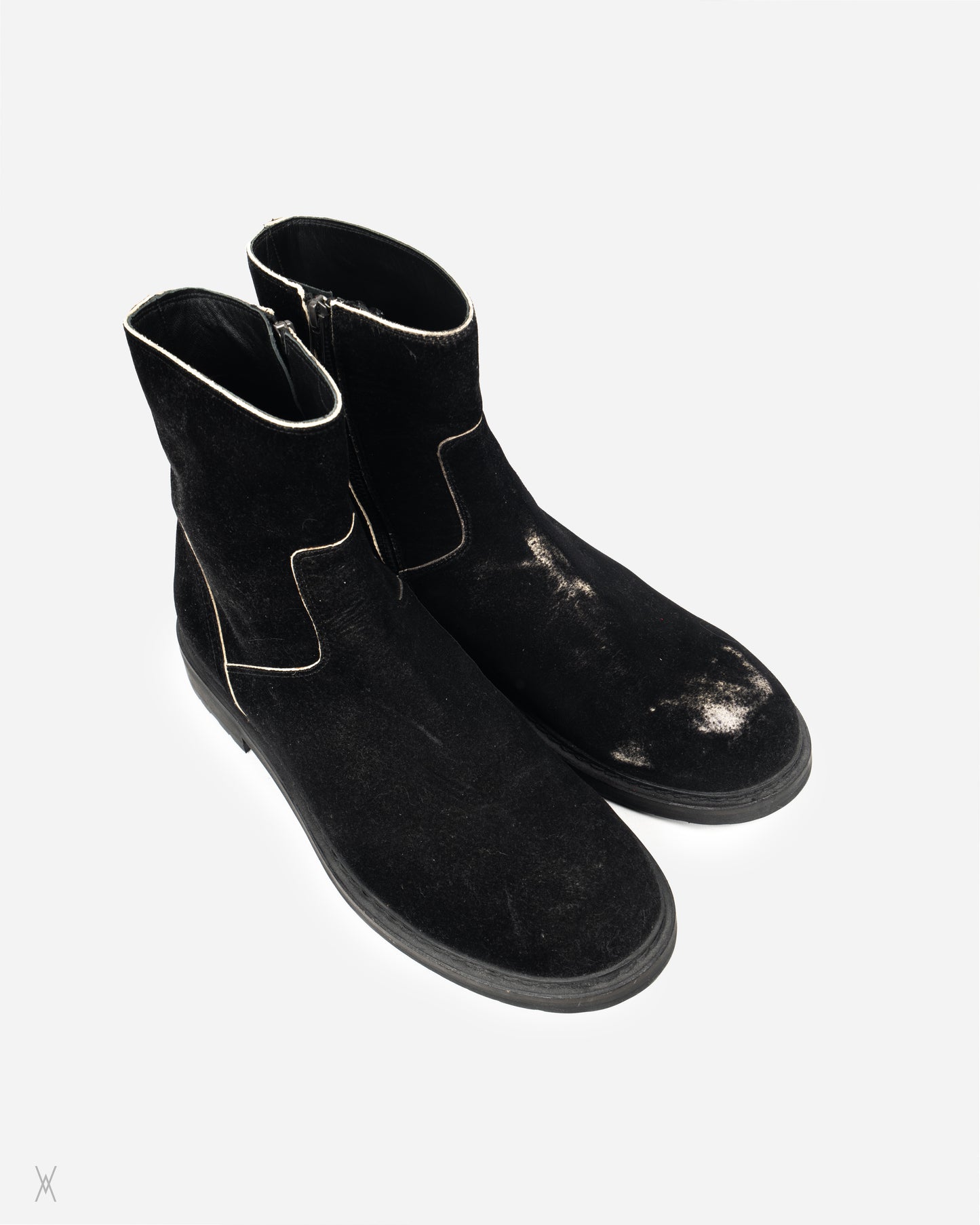 Velour Distressed Boots