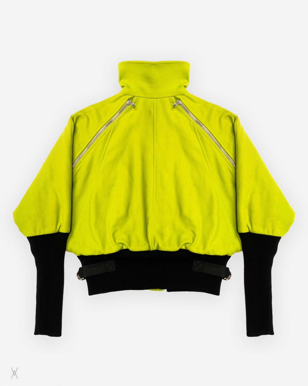 D&G Lime Green Wool Parachute Bomber Jacket