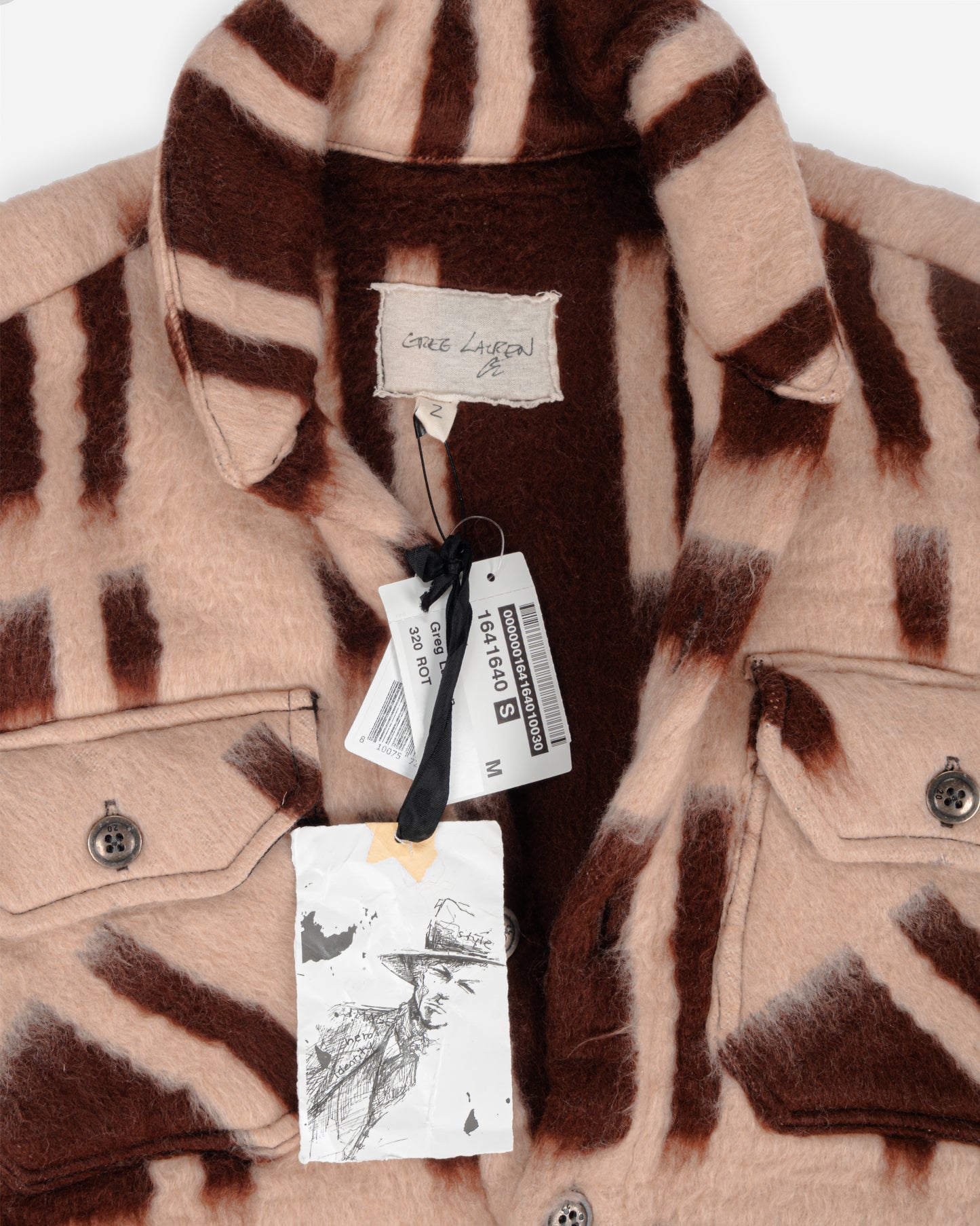 Plaid Blanket Shawl Collar Boxy