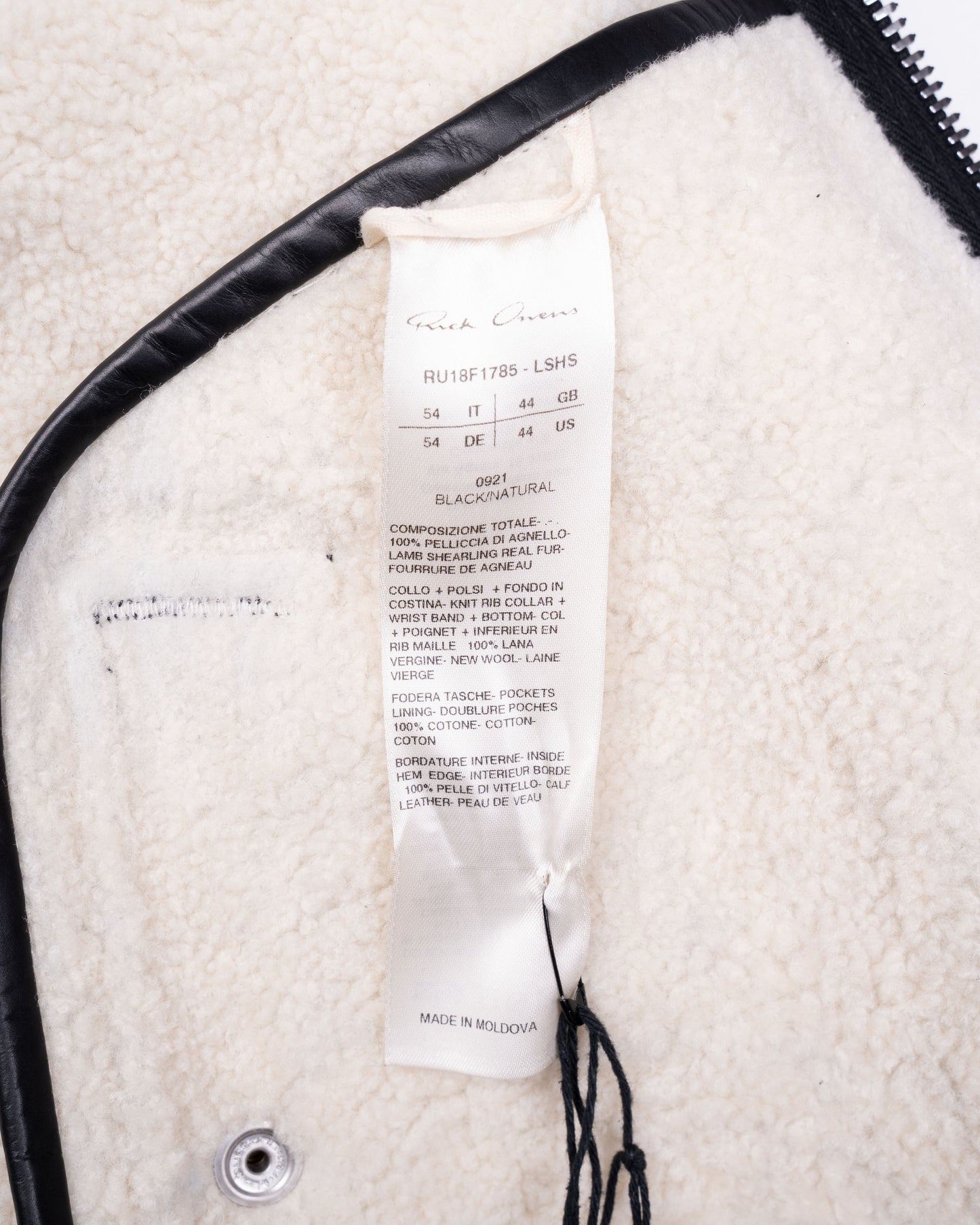 Rick Owens Sisyphus FW18 leather shearling jacket