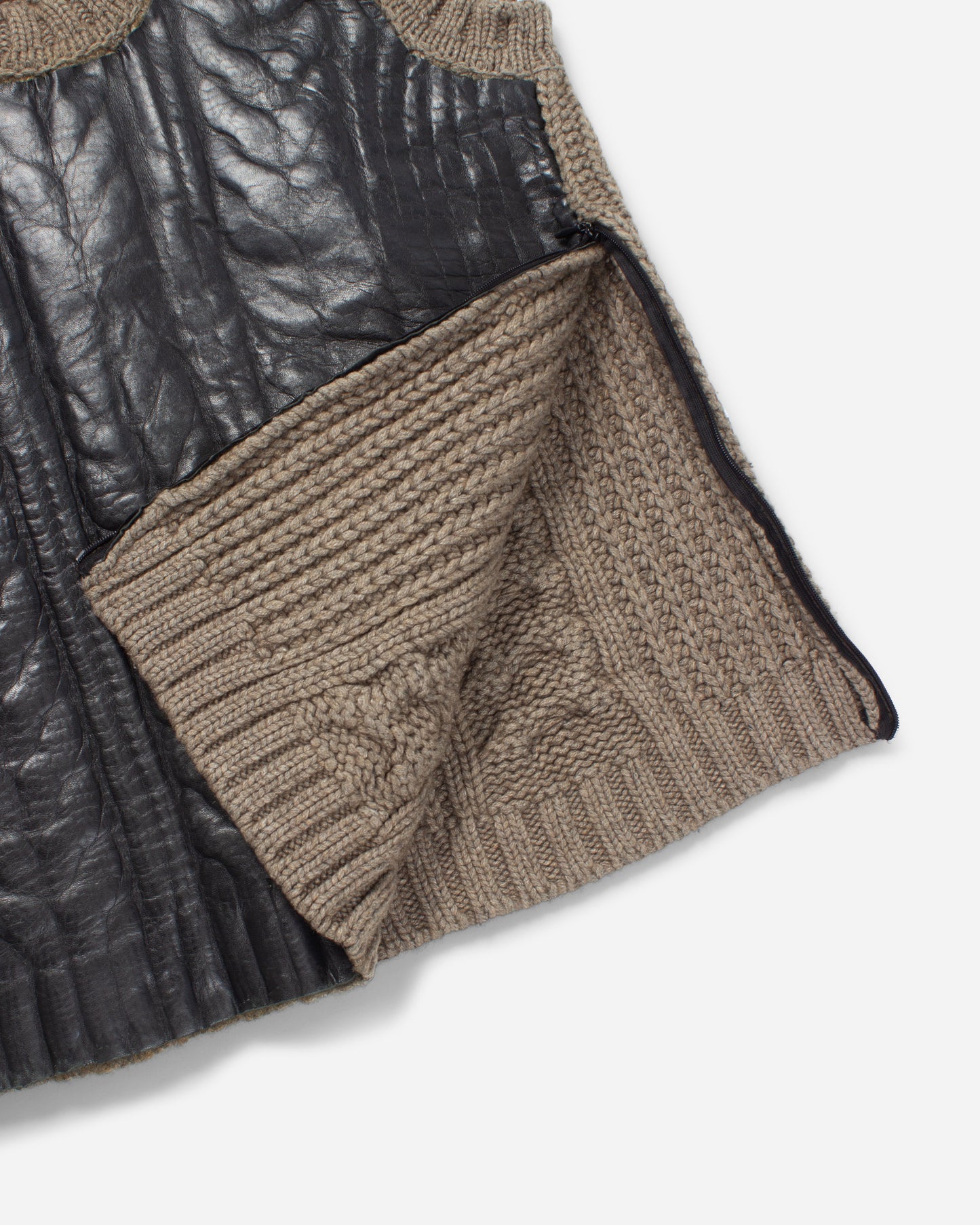 Leather Padded Wool Vest