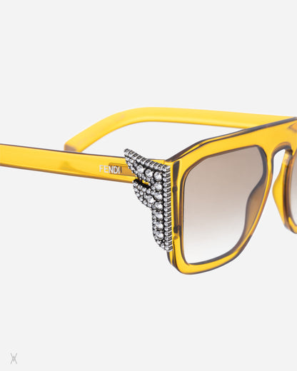 Crystal Logo Sunglasses – Amber / Brown