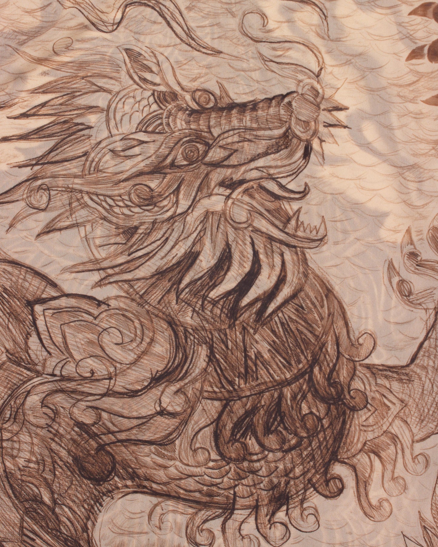 Asian Dragon Print Top