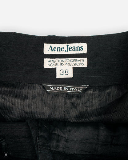 Acne Jeans black panelled mini skirt