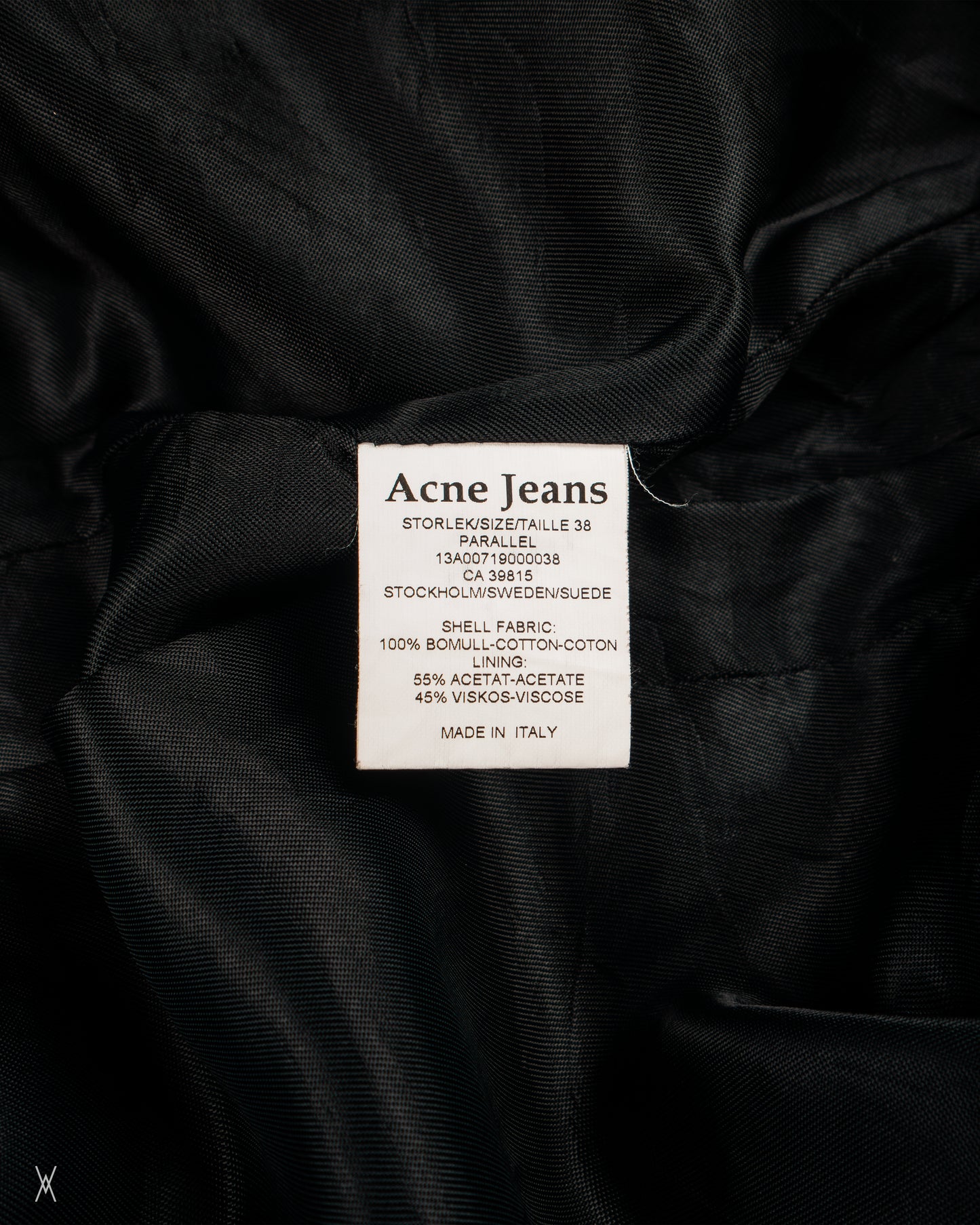 Acne Jeans black panelled mini skirt