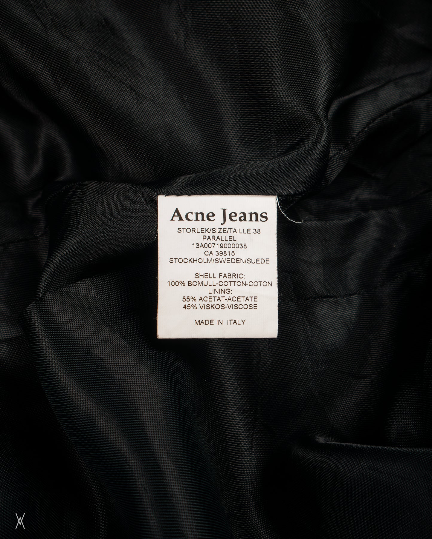 Acne Jeans black panelled mini skirt