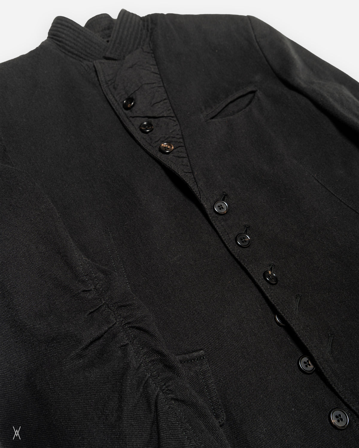 Ann Demeulemeester Ruched Back Cotton Blazer / (S)