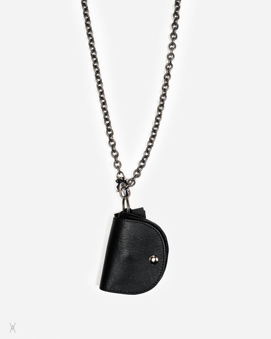 Leather Chain Key Pouch Necklace