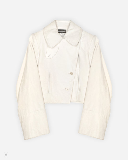 Cropped leather jacket