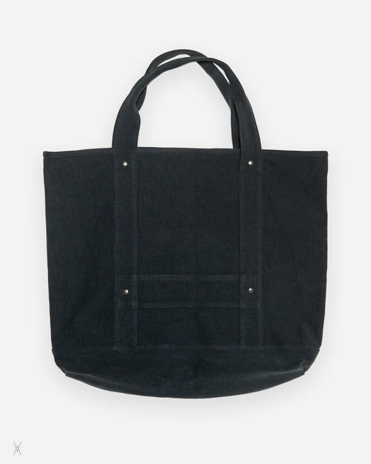 Ann Demeulemeester Riveted Canvas Charcoal Tote Bag / (OS)