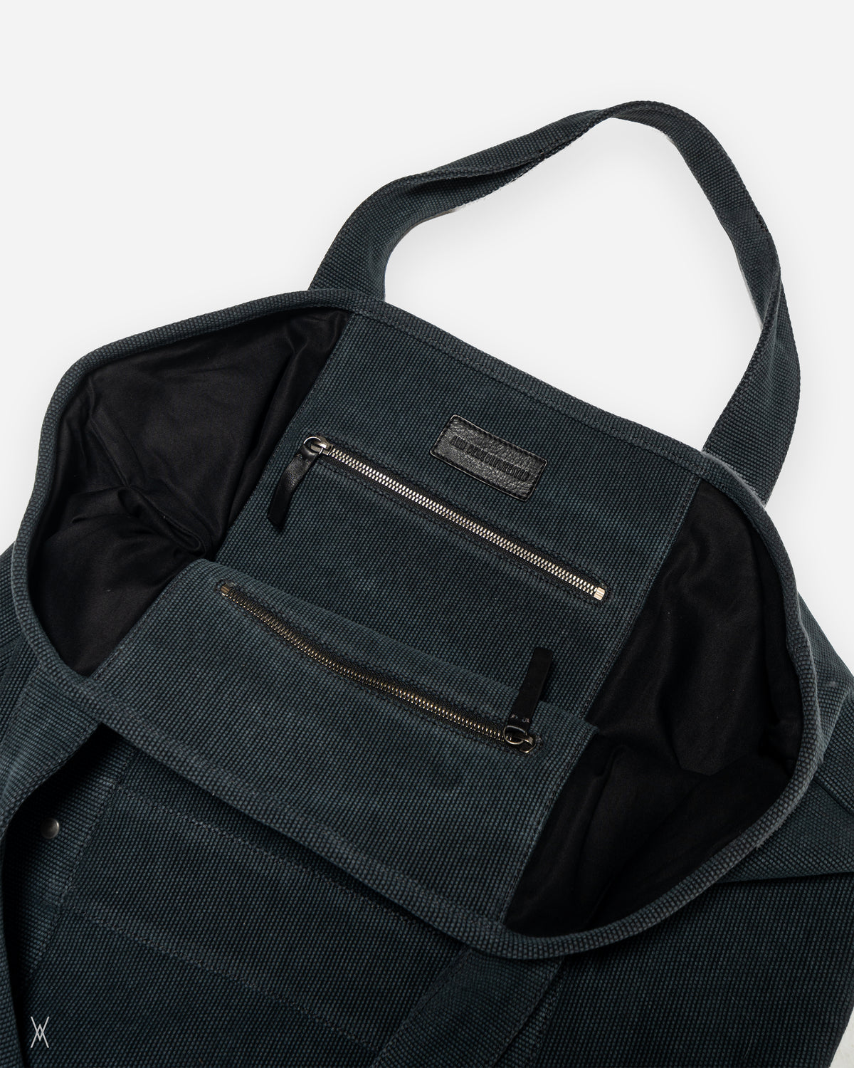Ann Demeulemeester Riveted Canvas Charcoal Tote Bag / (OS)