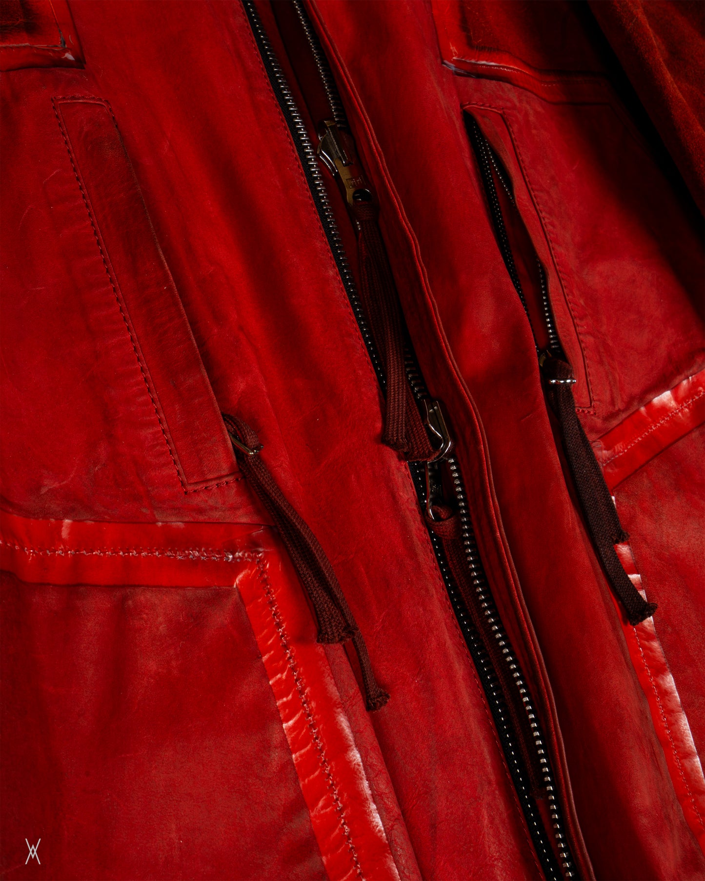 Leather bomber jacket