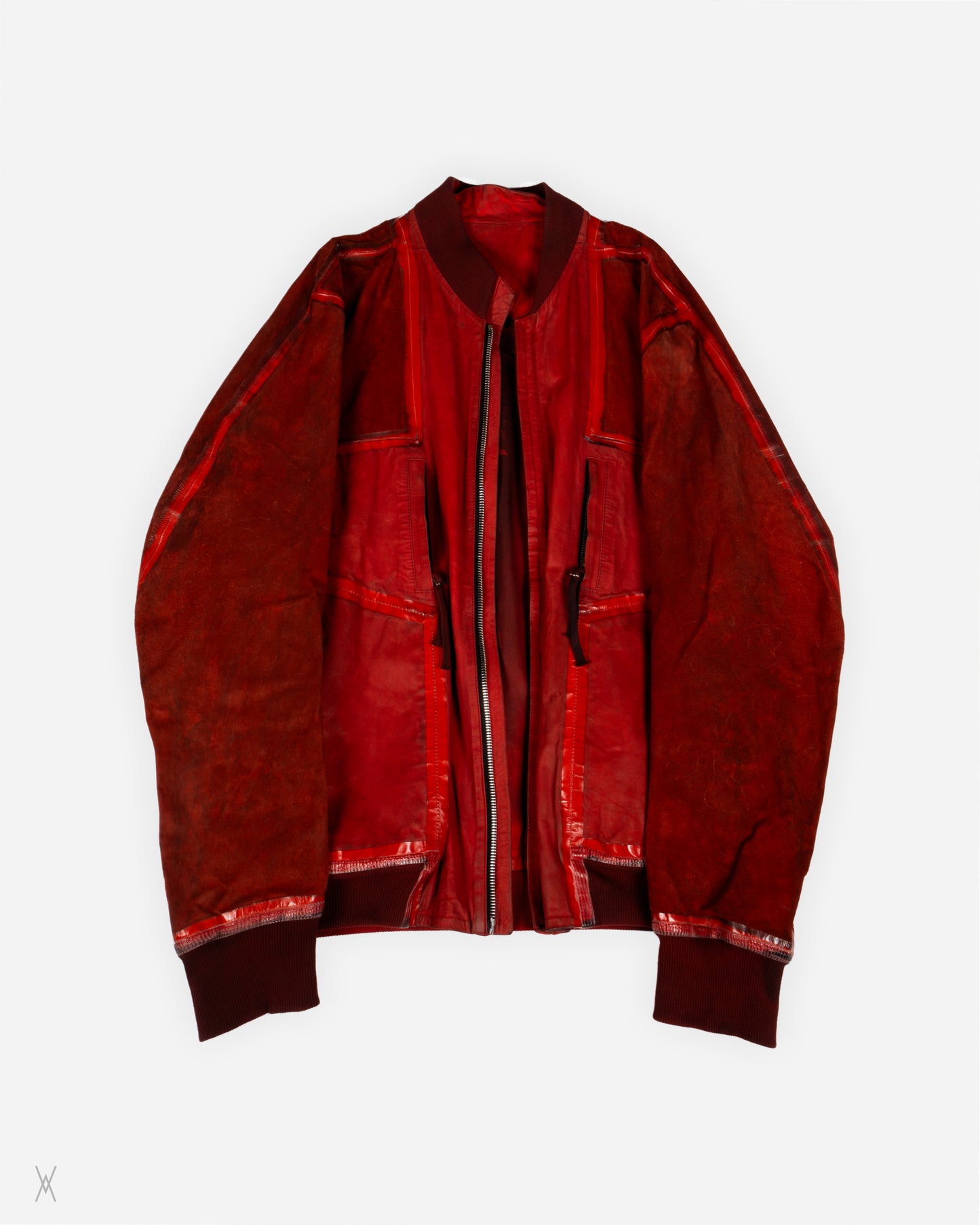 Leather bomber jacket