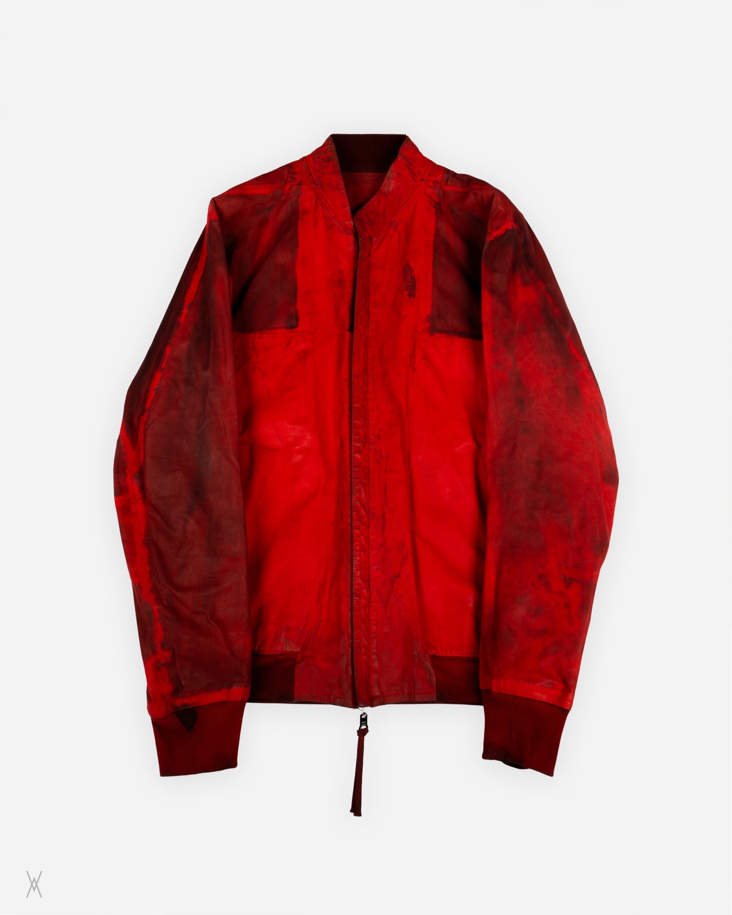 Leather bomber jacket