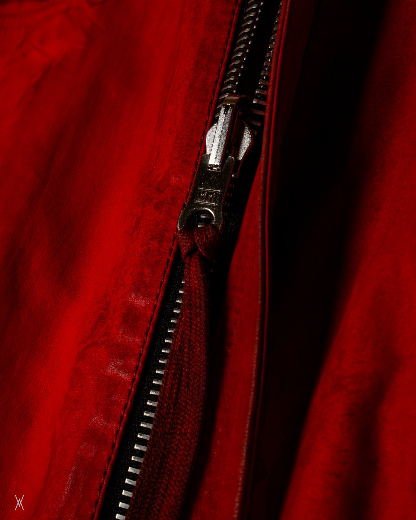 Leather bomber jacket