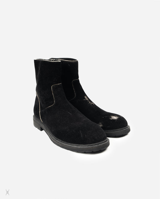 Velour Distressed Boots