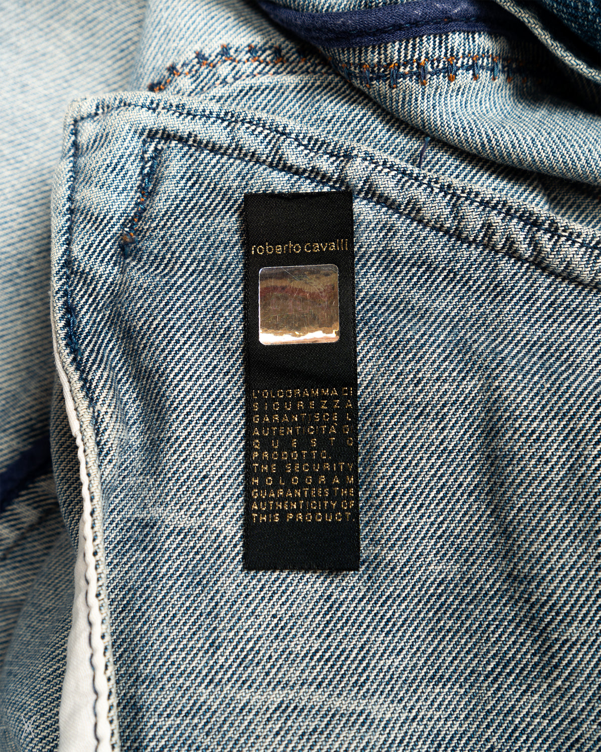 Washed Denim Biker Jacket