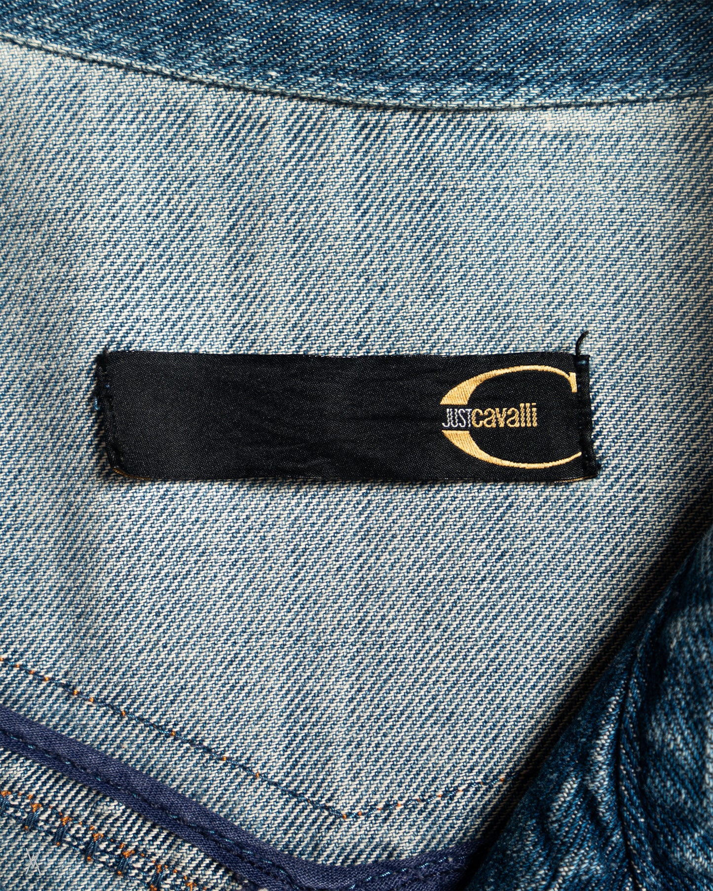 Washed Denim Biker Jacket
