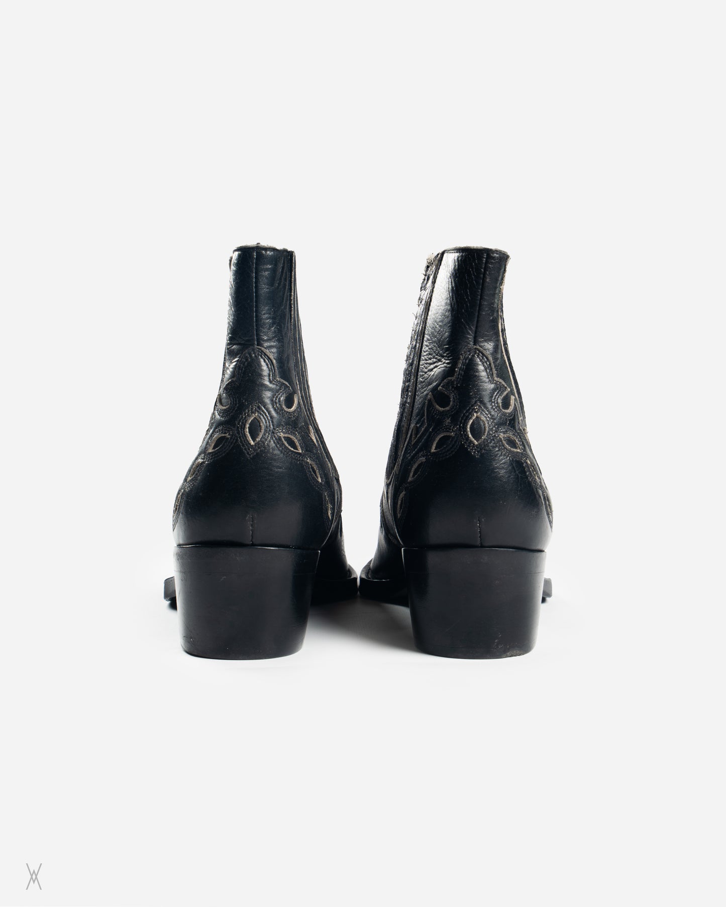 Calvin Klein black distressed western boots