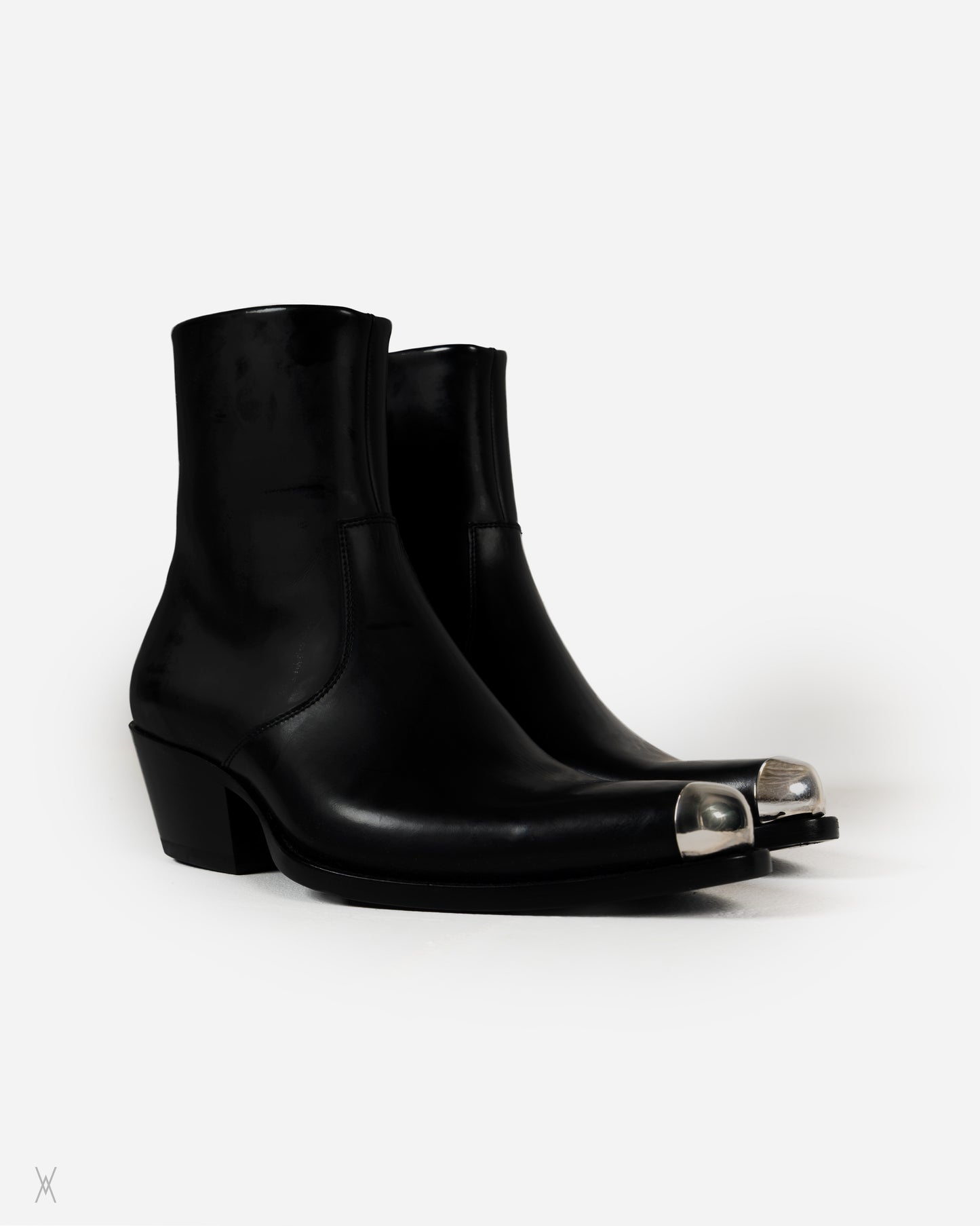 Metal-Toe Leather Western Boots / (41)