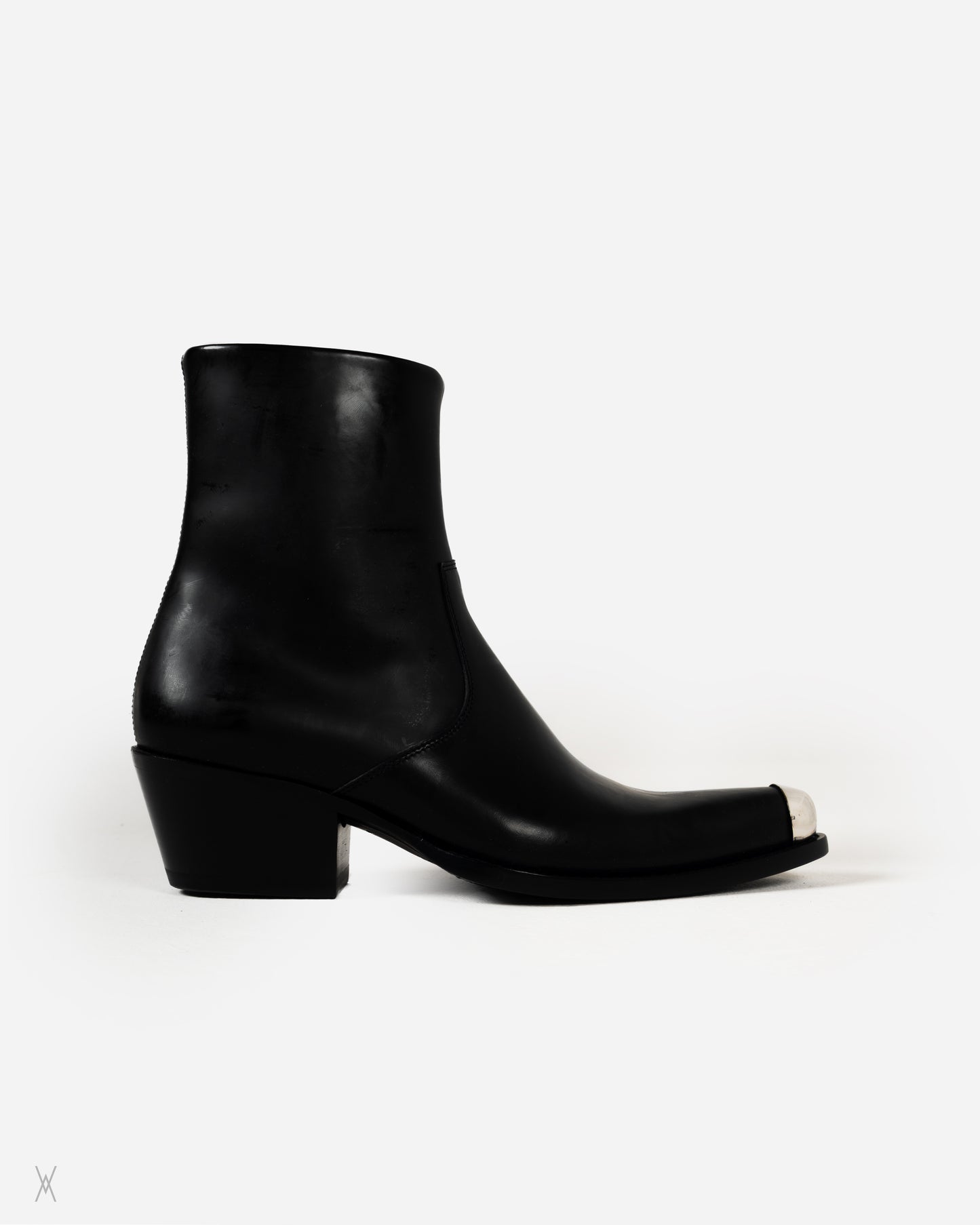 Metal-Toe Leather Western Boots / (41)