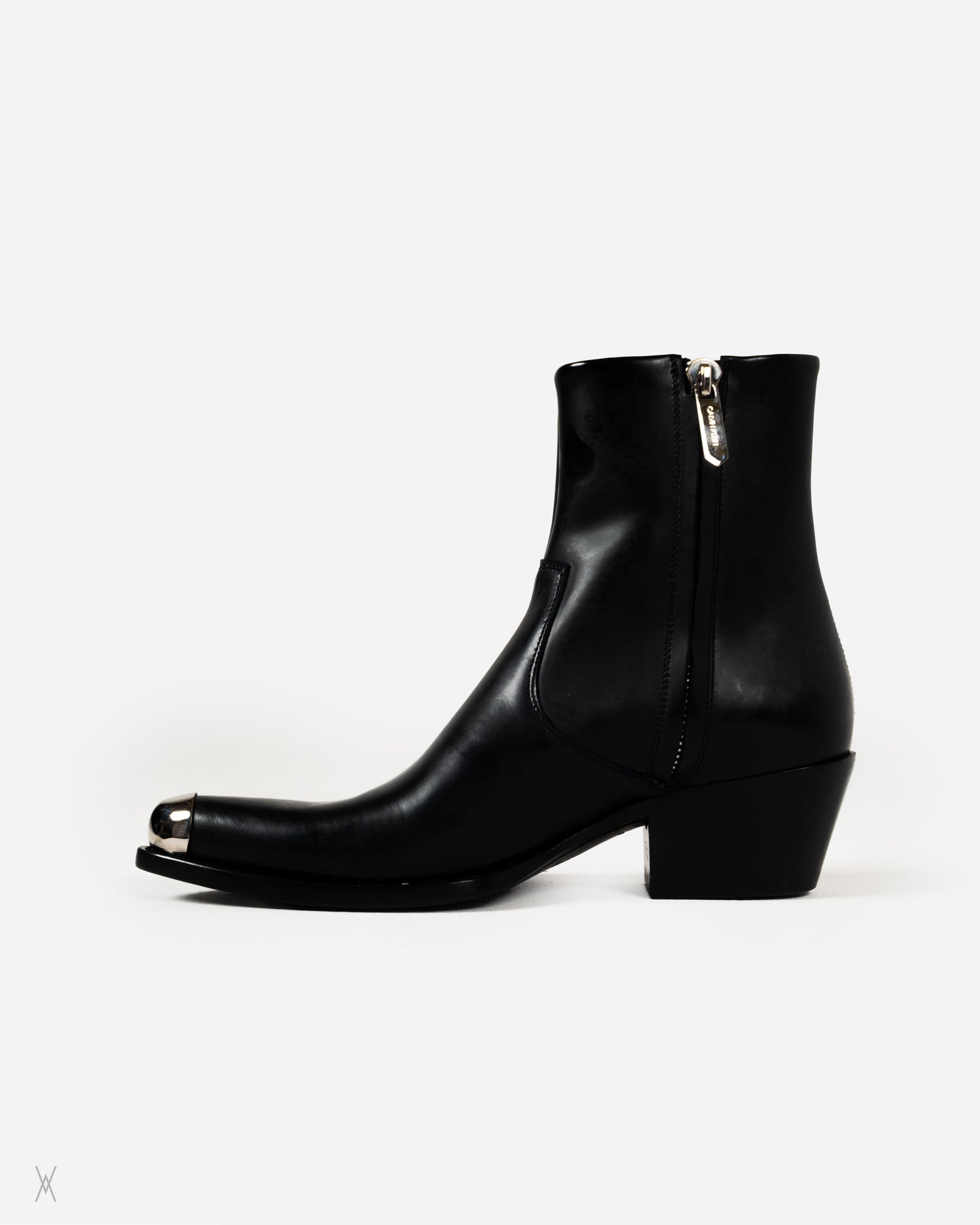 Metal-Toe Leather Western Boots / (41)