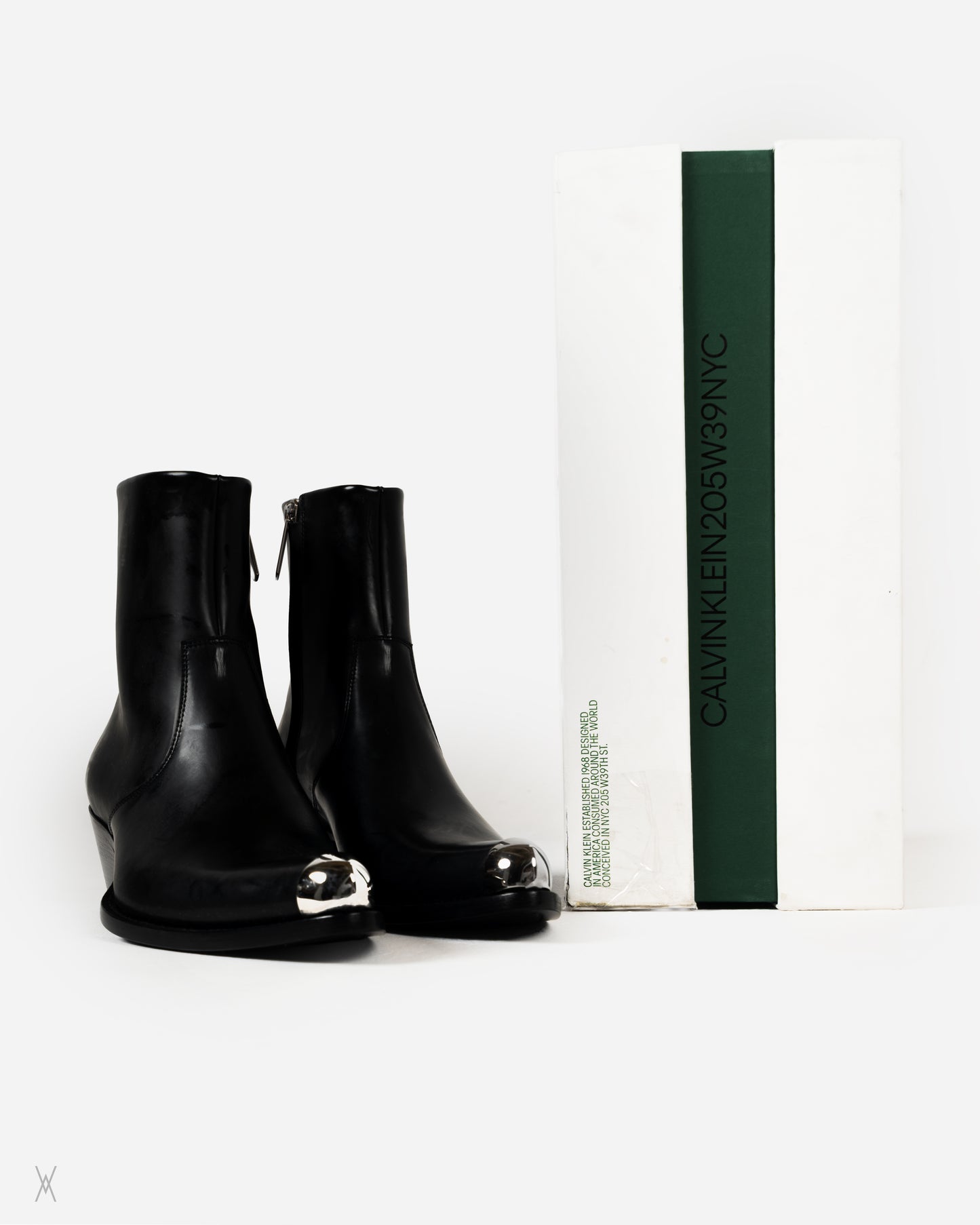 Metal-Toe Leather Western Boots / (41)