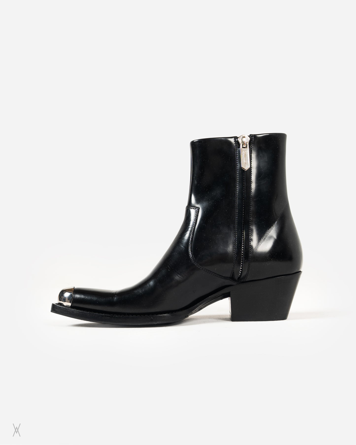 Metal-Toe Leather Western Boots / (43)
