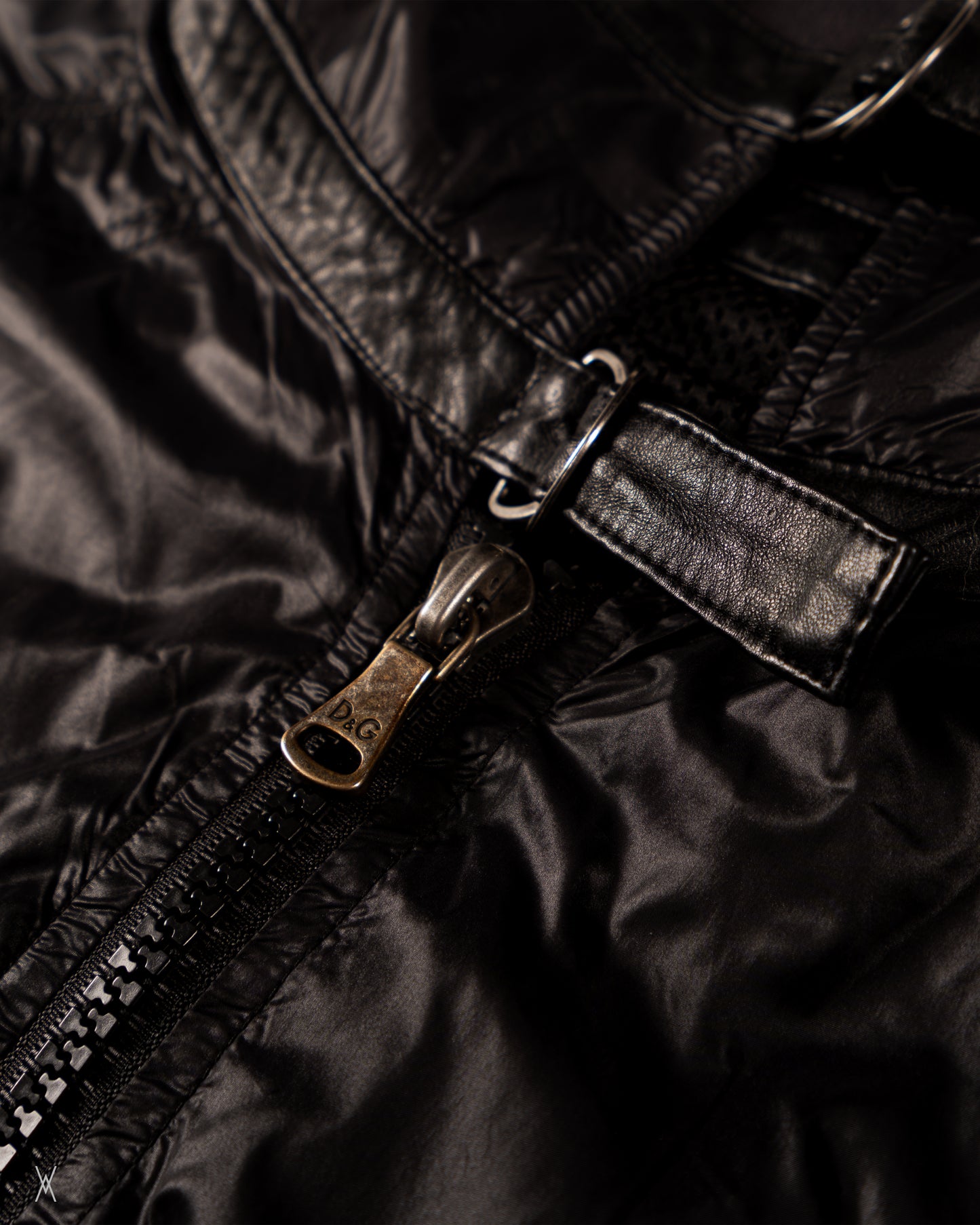 D&G Dolce & Gabbana Technical Zip Jacket with Lambskin
