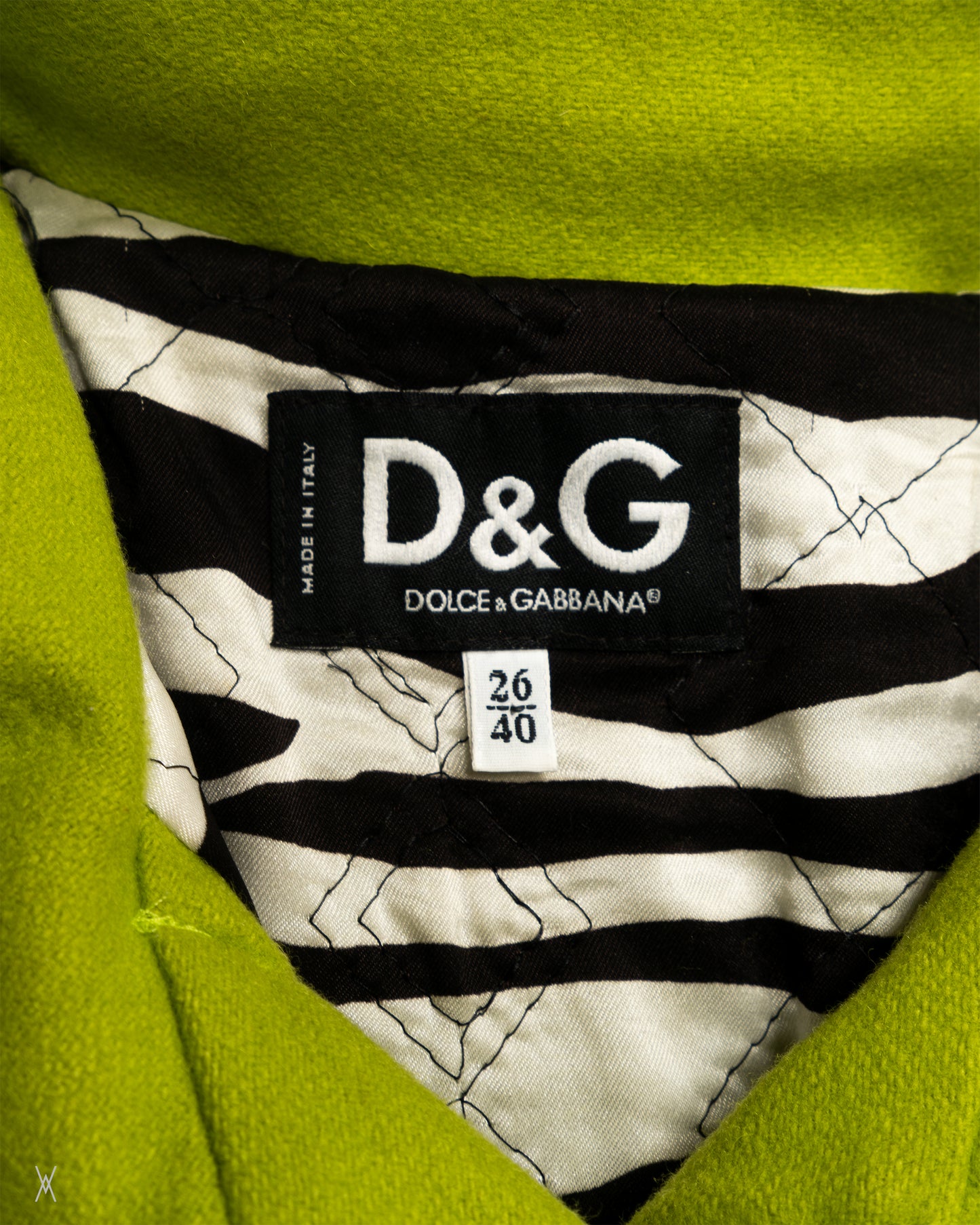 D&G Lime Green Wool Parachute Bomber Jacket