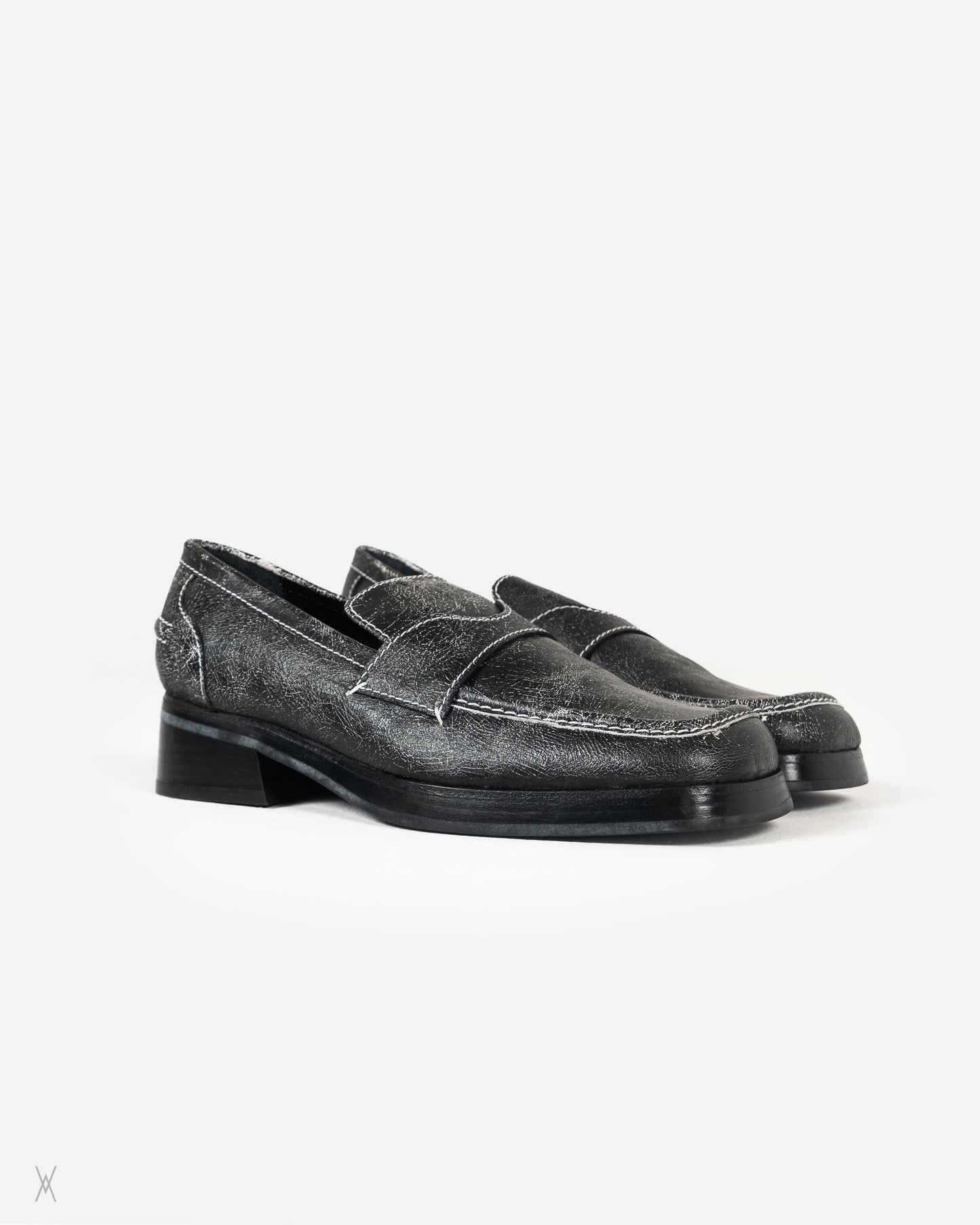 Cracked Leather Loafers