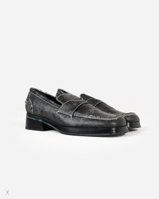 Cracked Leather Loafers