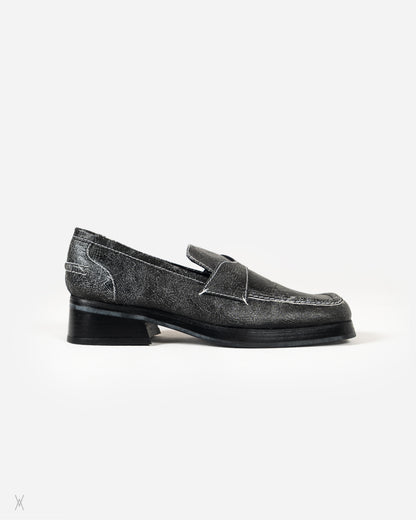 Cracked Leather Loafers