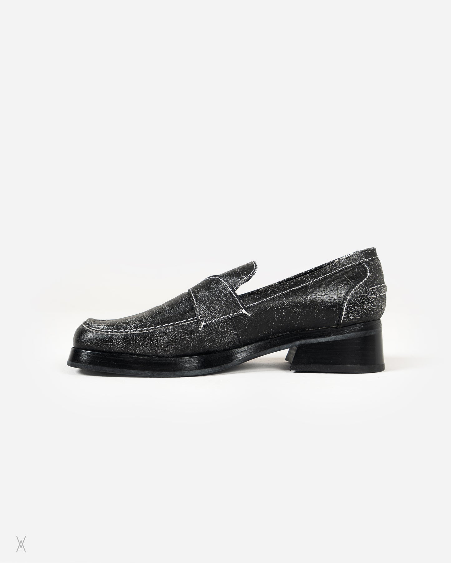 Cracked Leather Loafers
