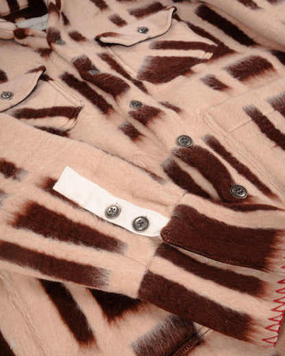 Plaid Blanket Shawl Collar Boxy