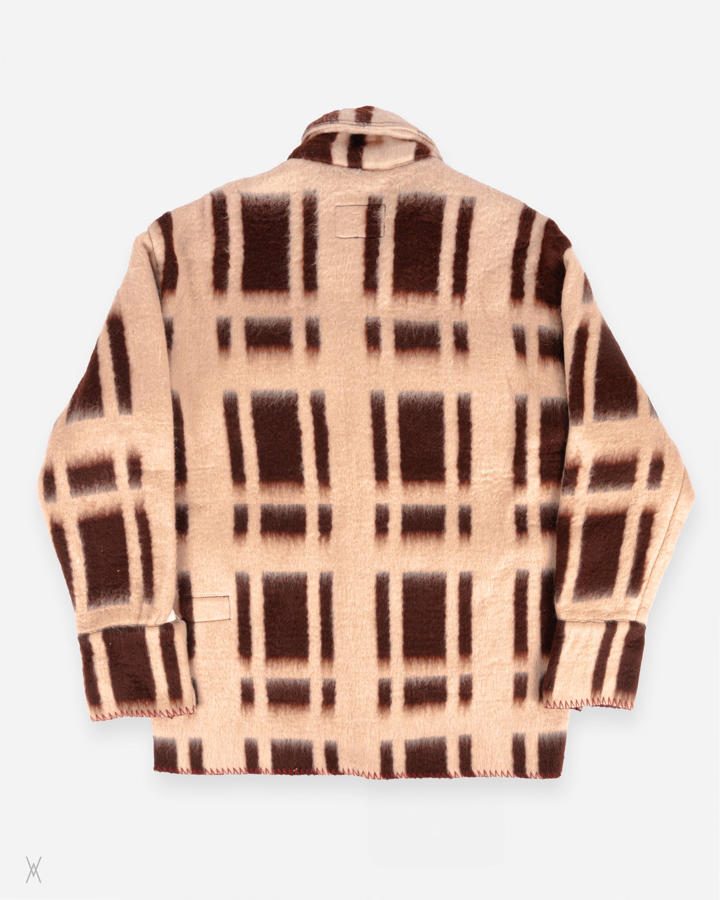 Plaid Blanket Shawl Collar Boxy