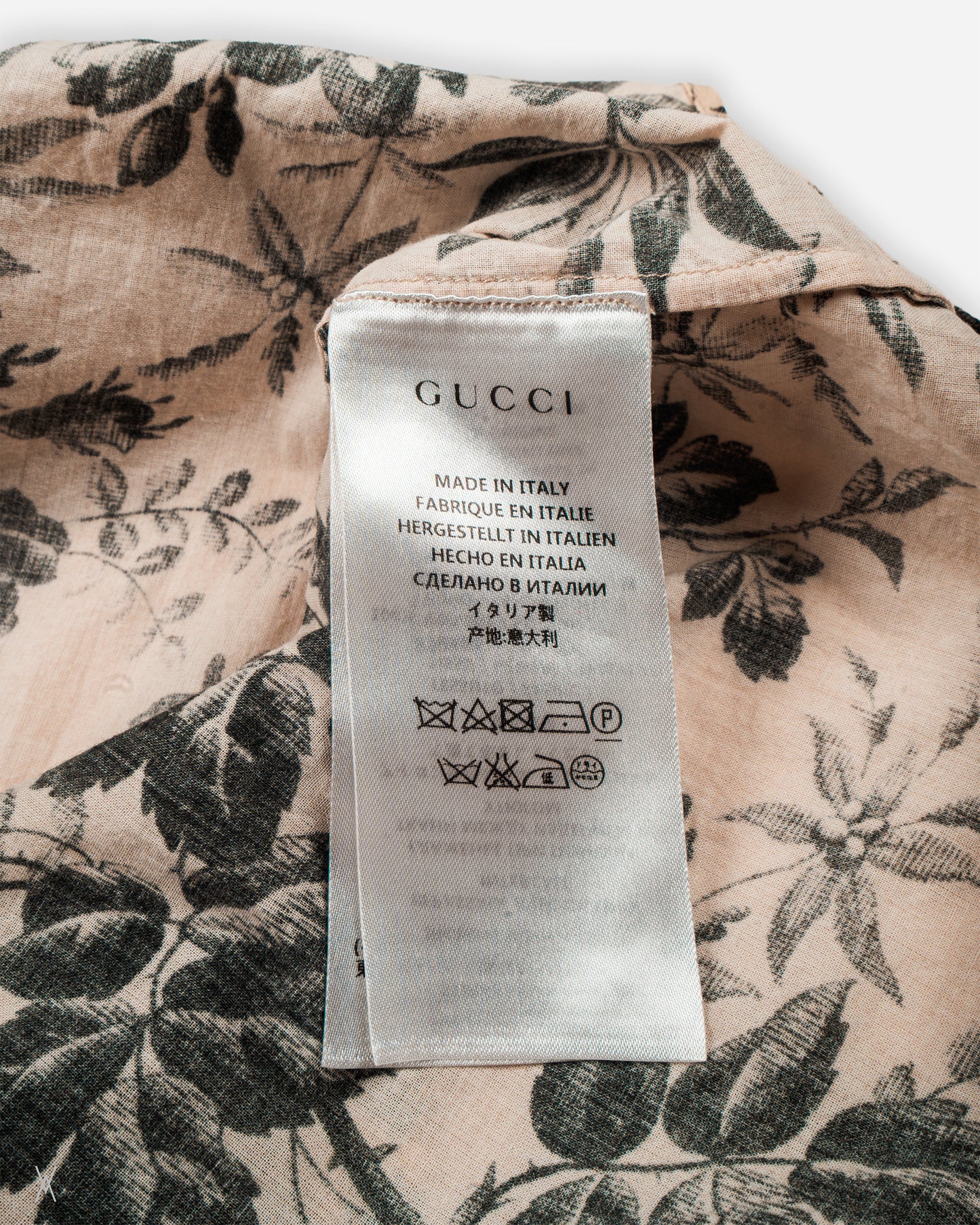 Gucci beige tone floral print shirt