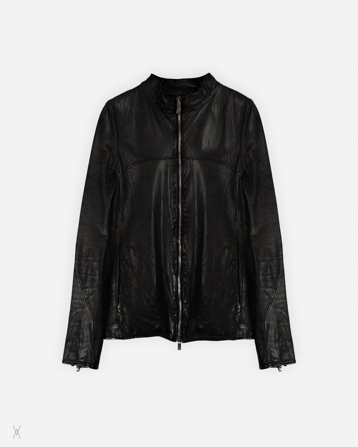 Panelled leather jacket