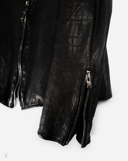 Panelled leather jacket