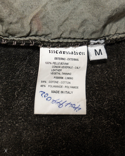 Panelled leather jacket