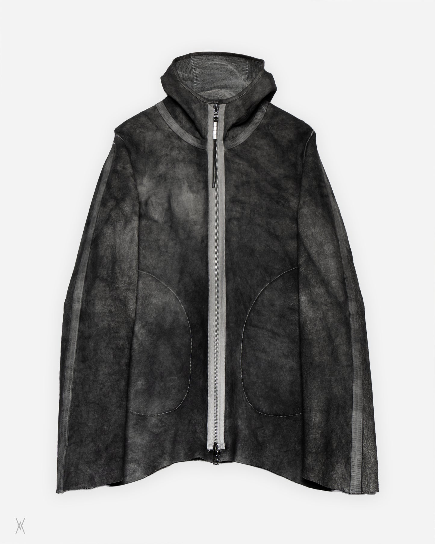 Hooded leather jacket