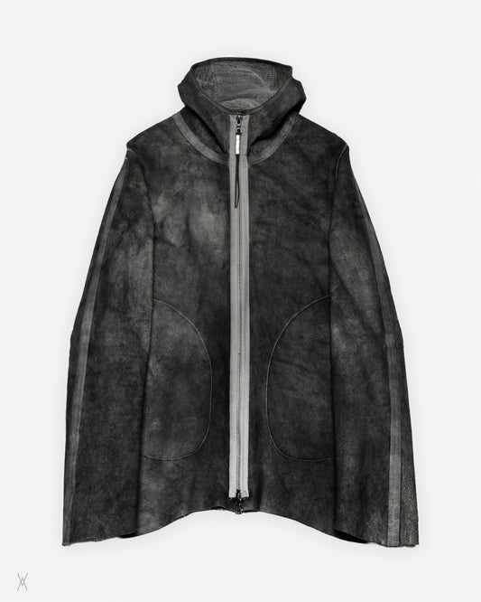 Hooded leather jacket