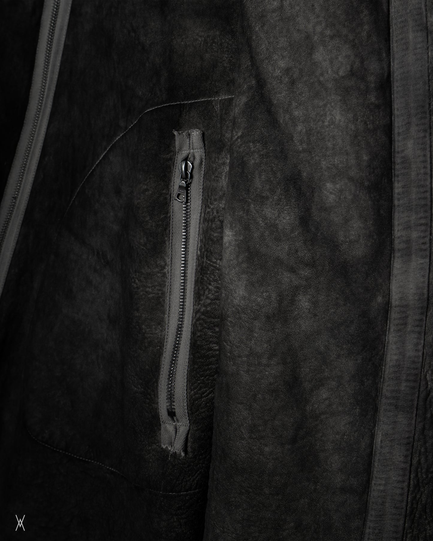 Hooded leather jacket