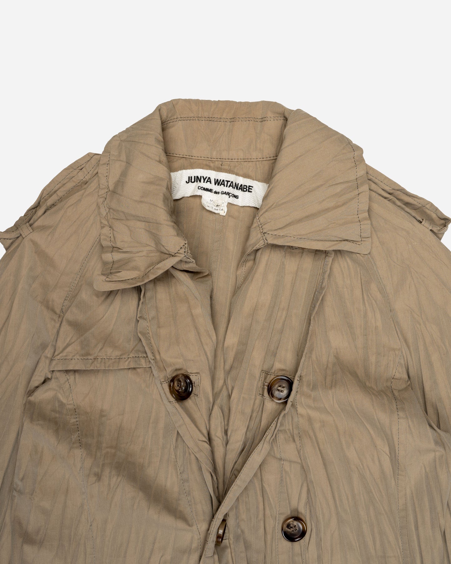 Junya Watanabe Pleated Double Breasted Trench Coat