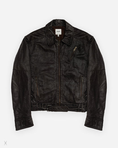 Moschino Jeans Good Luck Leather Jacket