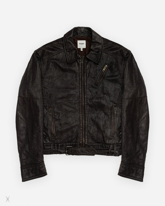 Moschino Jeans Good Luck Leather Jacket